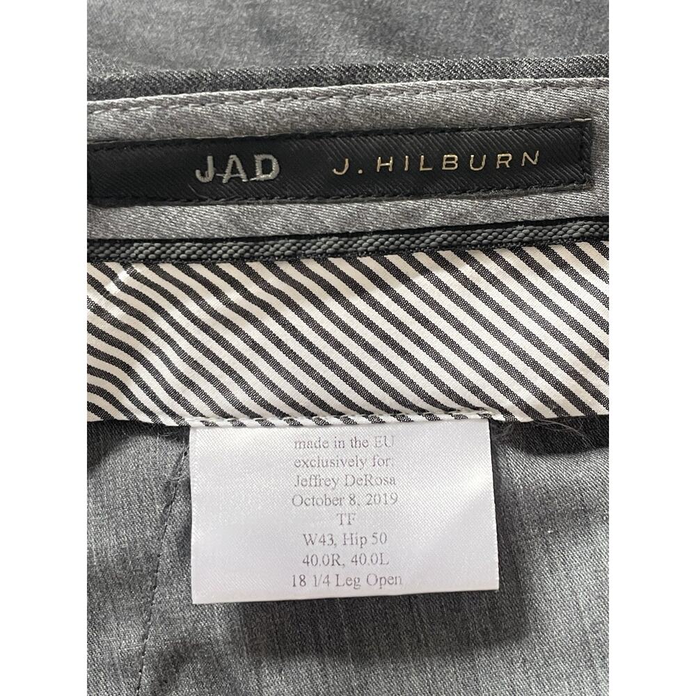 J. Hilburn Custom Tailored Suit Gray Wool Vitale Barberis 1663 40R - Picture 8 of 8